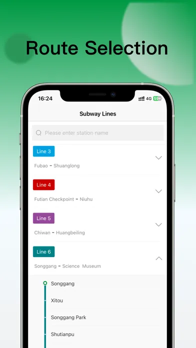 Capturas de tela do Shenzhen Metro Map