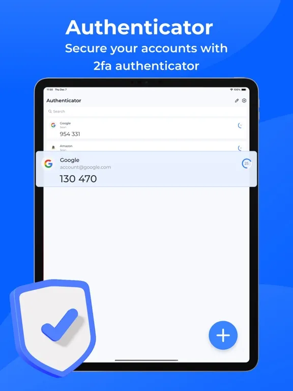 Authenticator App- MFA,2FA,OTP iPad  Screenshots