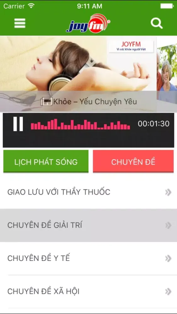Ảnh chụp màn hình của JoyFM