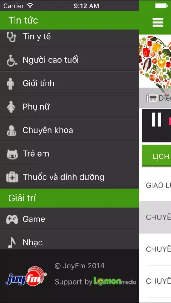 Ảnh chụp màn hình của JoyFM