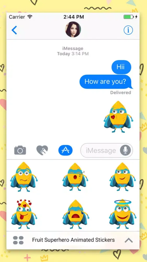 Fruit Superhero : 3D Stickers स्क्रीनशॉट