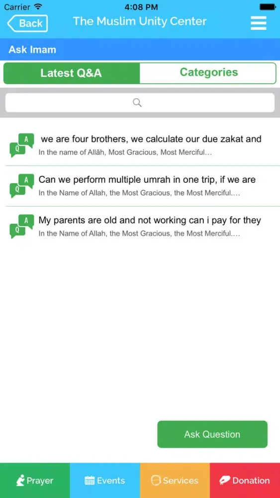 Capturas de pantalla de Muslim Unity Center