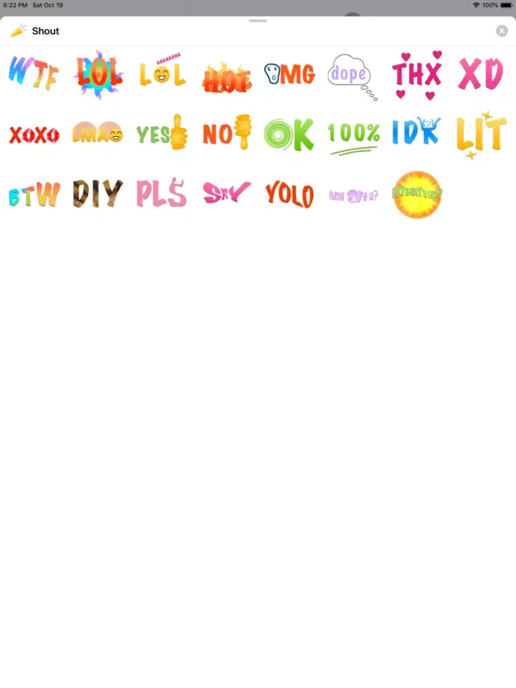 Captures d'écran de Shout Stickers iPad 