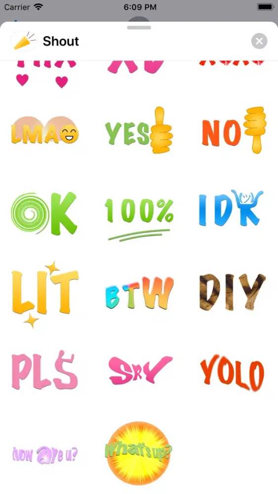 Captures d'écran de Shout Stickers