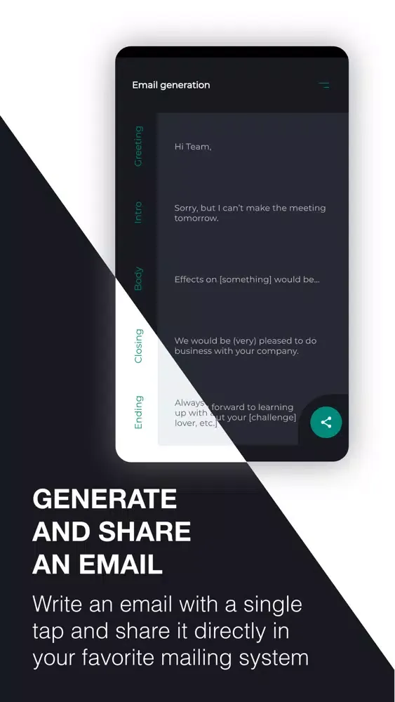 Capturas de tela do Bize - email writing tool