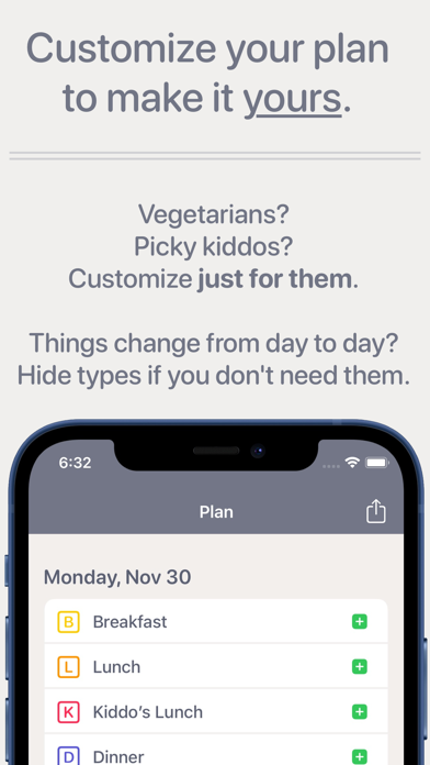 Tangkapan skrin Lemur: Simple Meal Planning