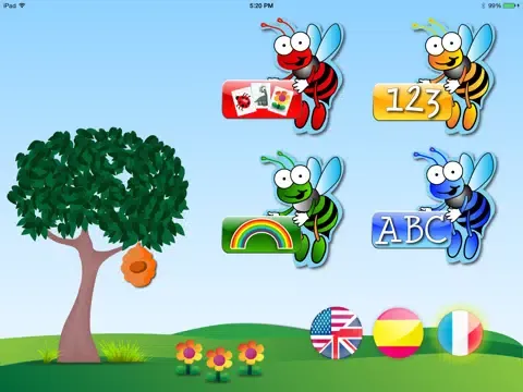LinguiMind ABC's, Numbers, Colors, Letter Flash Cards, in English, Spanish + French iPad Screenshots