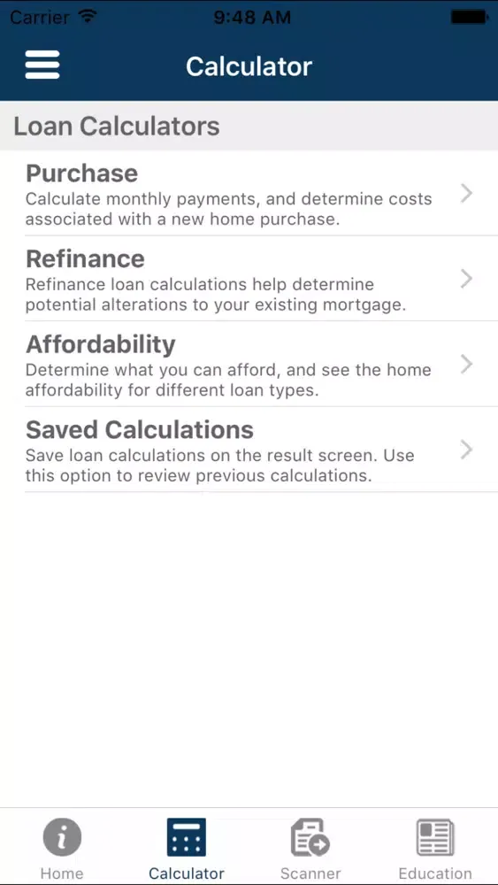 Zrzuty ekranu Lending Edge Mortgage