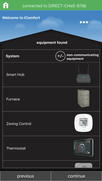 Ảnh chụp màn hình của iComfort Dealer Setup