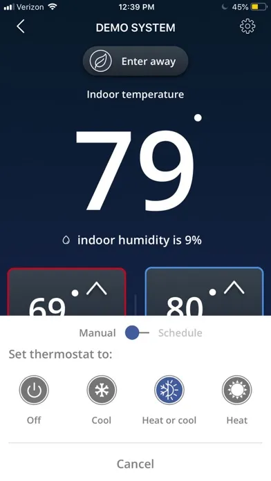 Lennox iComfort Wi-Fi Screenshots
