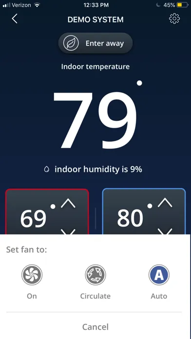 Lennox iComfort Wi-Fi Screenshots
