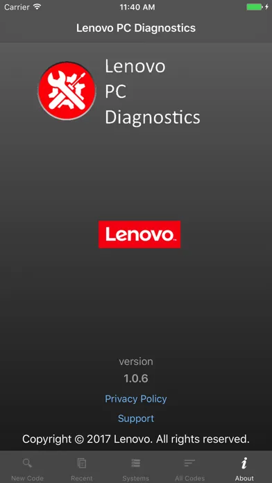 Lenovo PC Diagnostics स्क्रीनशॉट