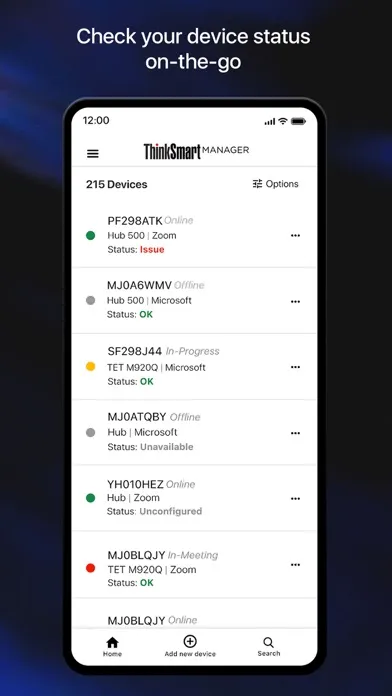 ภาพหน้าจอของ ThinkSmart Manager