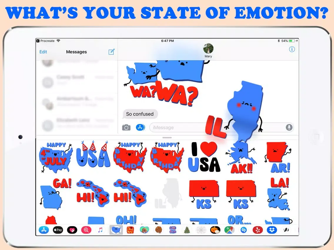 States of Emotion Stickers iPad  Screenshots