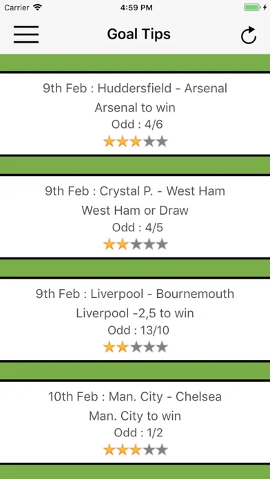 Screenshot di Goal Tips