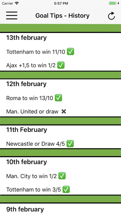 Screenshot di Goal Tips