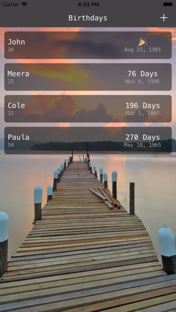 Birthday Tracker Screenshots
