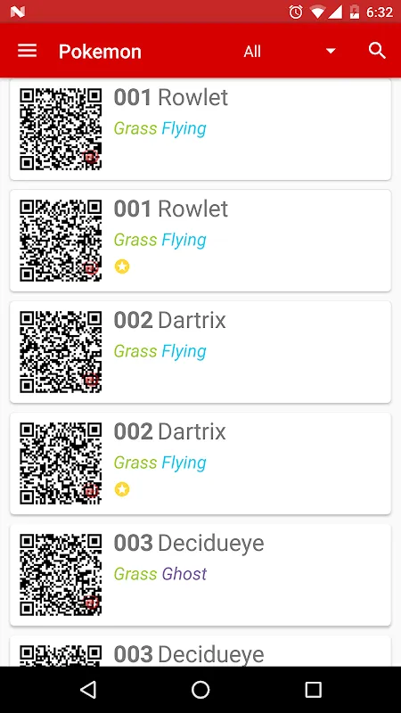 Скриншоты Pokedex QR Codes
