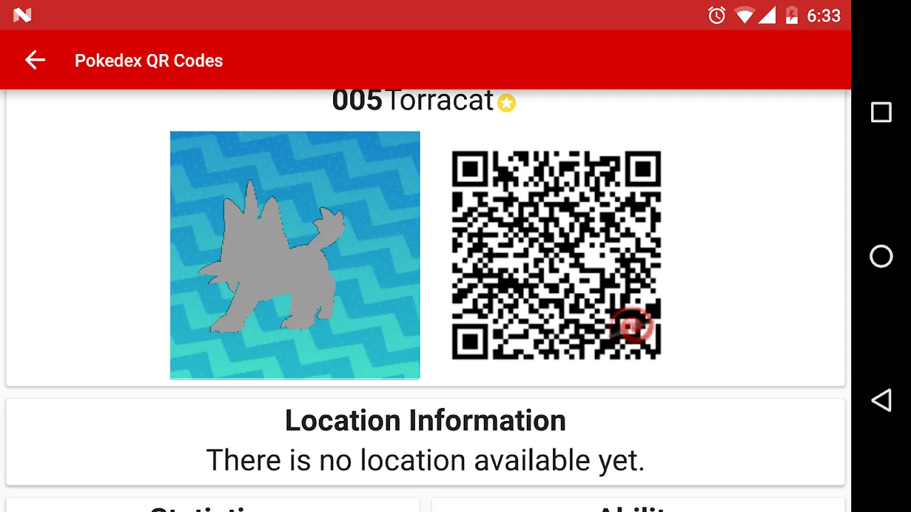 Скриншоты Pokedex QR Codes
