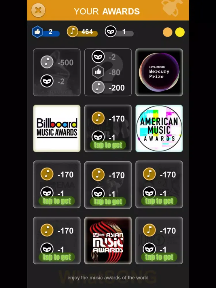 Capturas de tela do WhatSONG iPad 