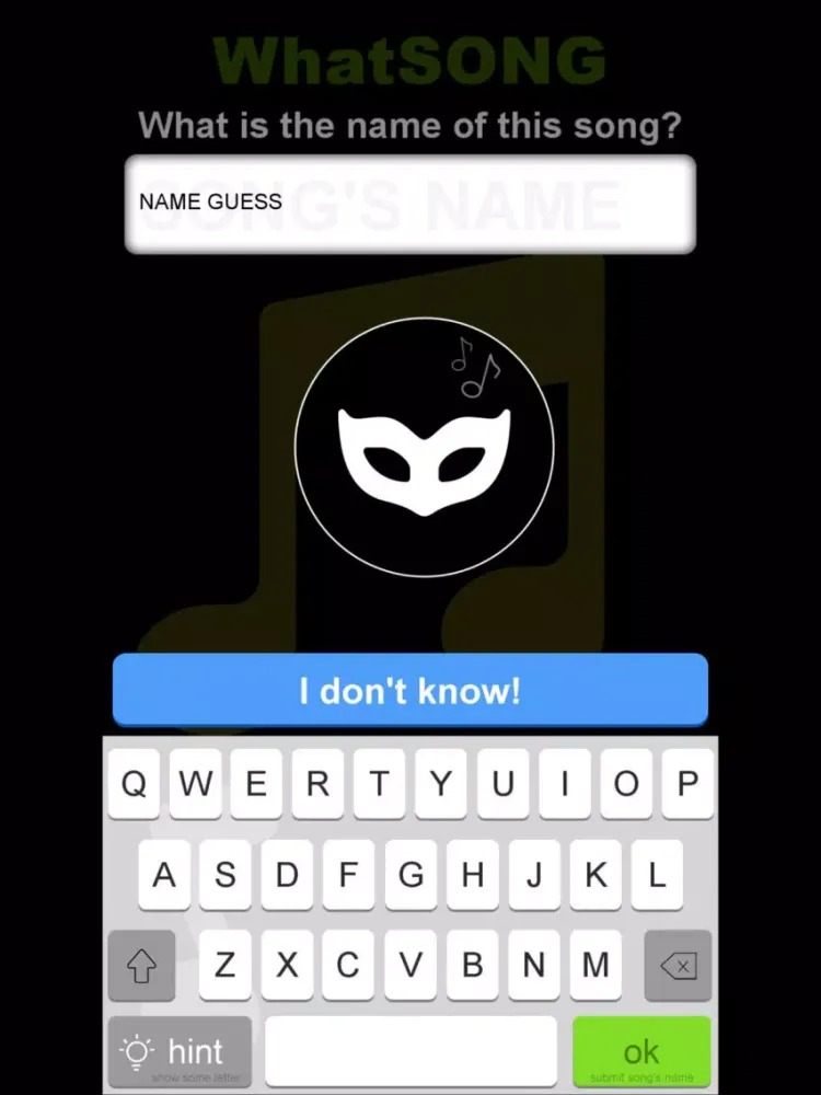 Capturas de tela do WhatSONG iPad 