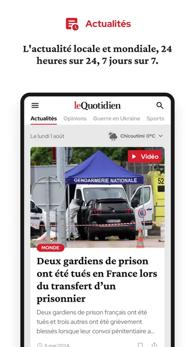 Zrzuty ekranu Le Quotidien