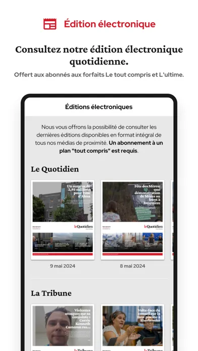 Zrzuty ekranu Le Quotidien