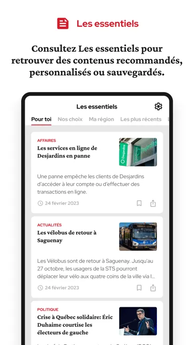 Zrzuty ekranu Le Quotidien