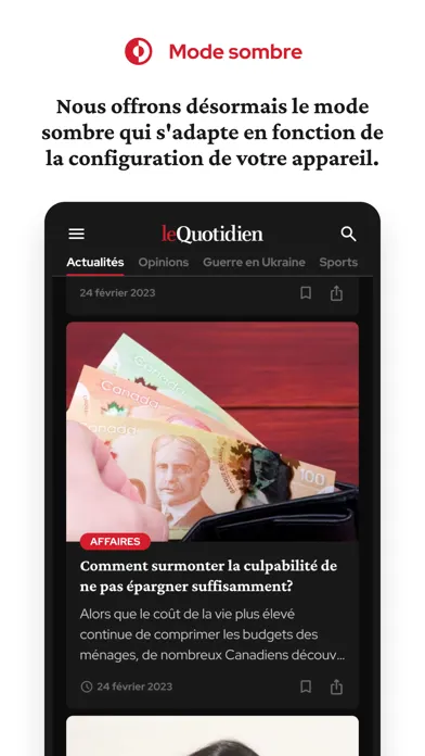 Zrzuty ekranu Le Quotidien