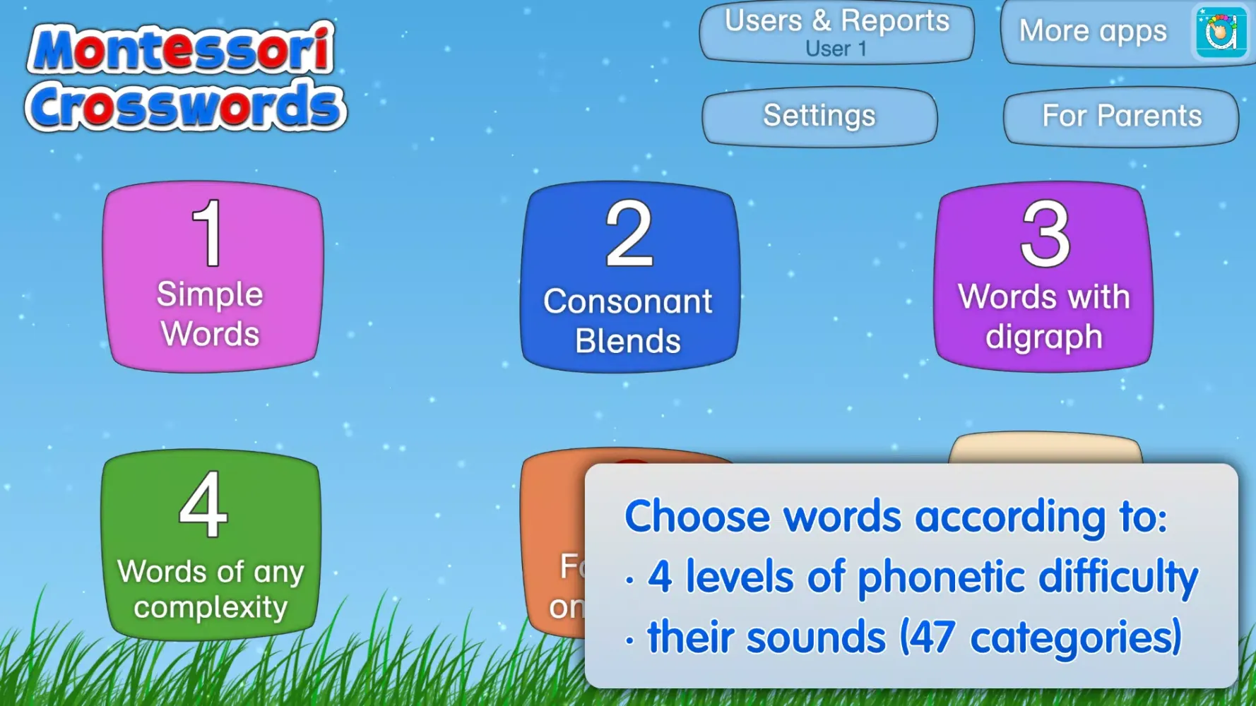 Zrzuty ekranu Montessori - Learn to Read
