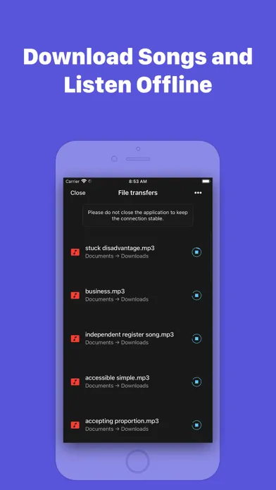 Captures d'écran de Evermusic: mp3 music player