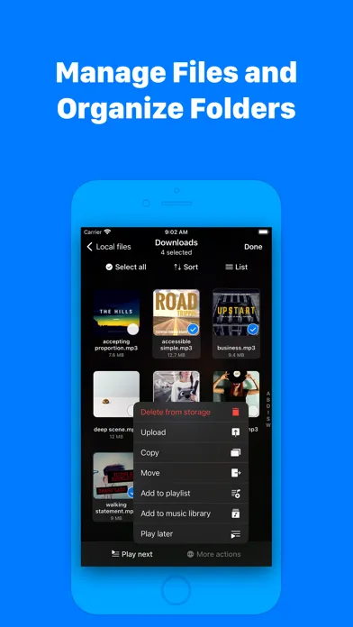 Captures d'écran de Evermusic: mp3 music player