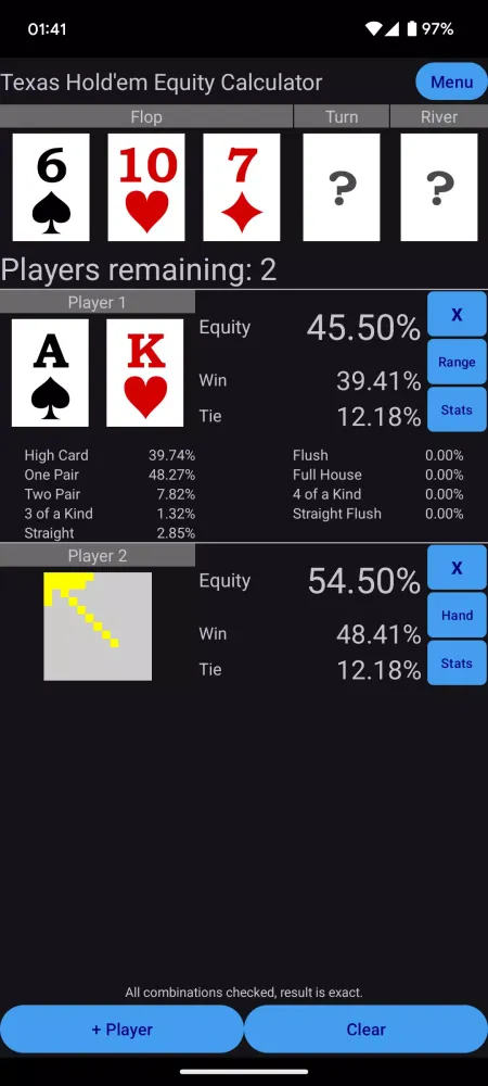Poker Calculator 스크린샷