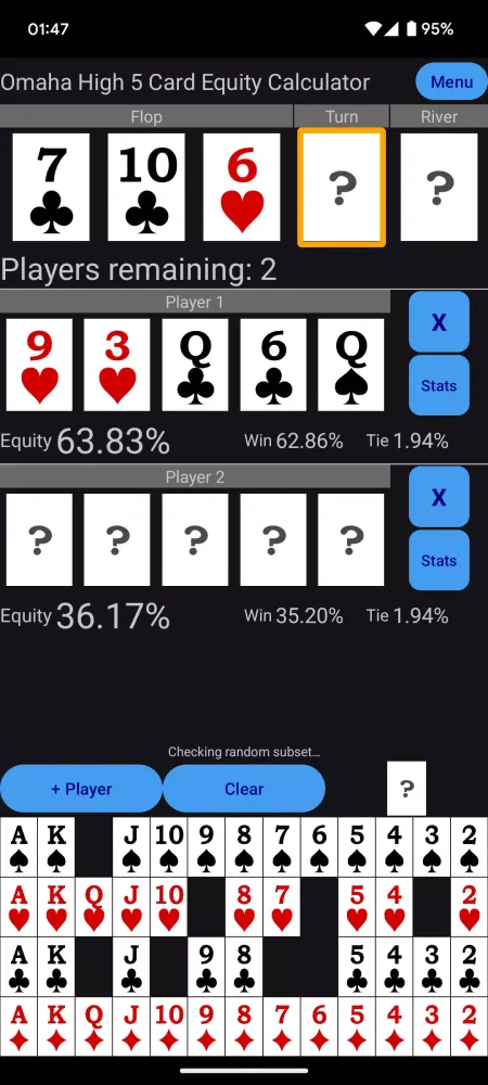 Poker Calculator 스크린샷