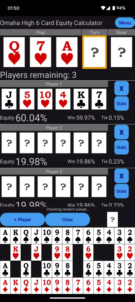 Poker Calculator 스크린샷