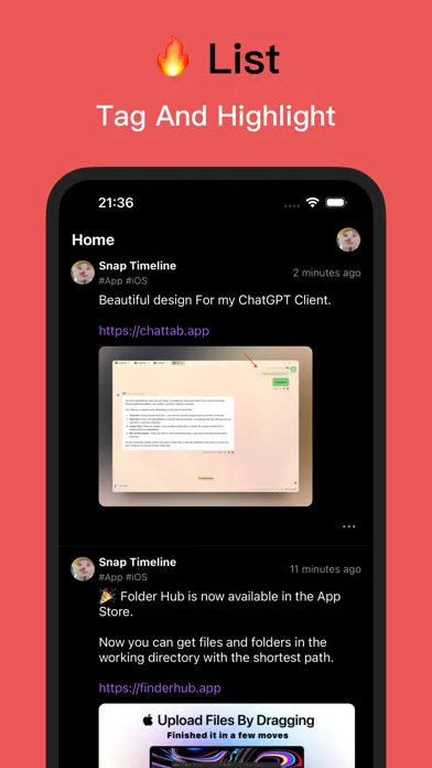 Zrzuty ekranu Snap Timeline - Notes Taking