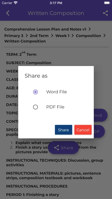 Captures d'écran de Lessonotes