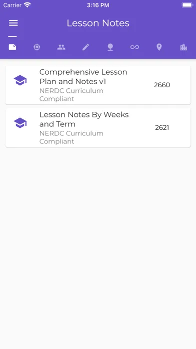 Captures d'écran de Lessonotes