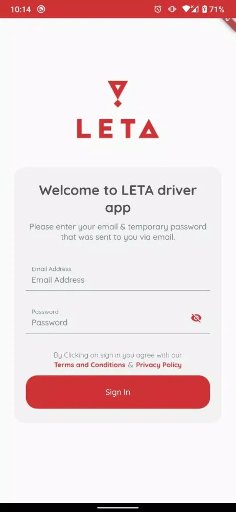 Tangkapan layar Leta Driver