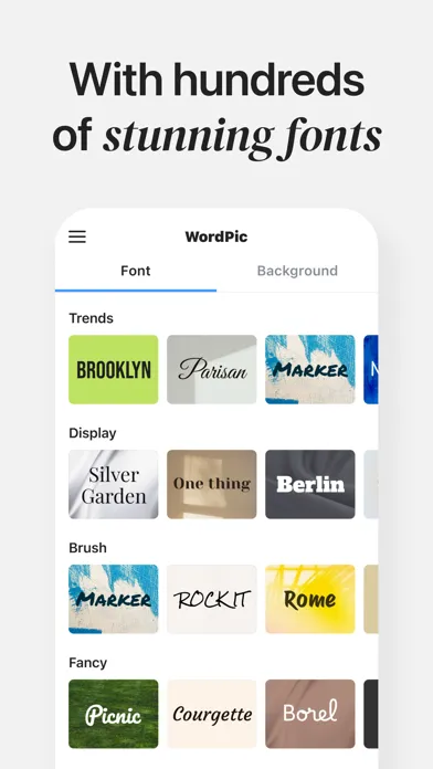 WordPic: Stunning Fonts سکرین شاٹس