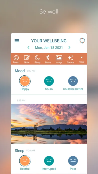 Скриншоты BeWell: Wellbeing Tracker