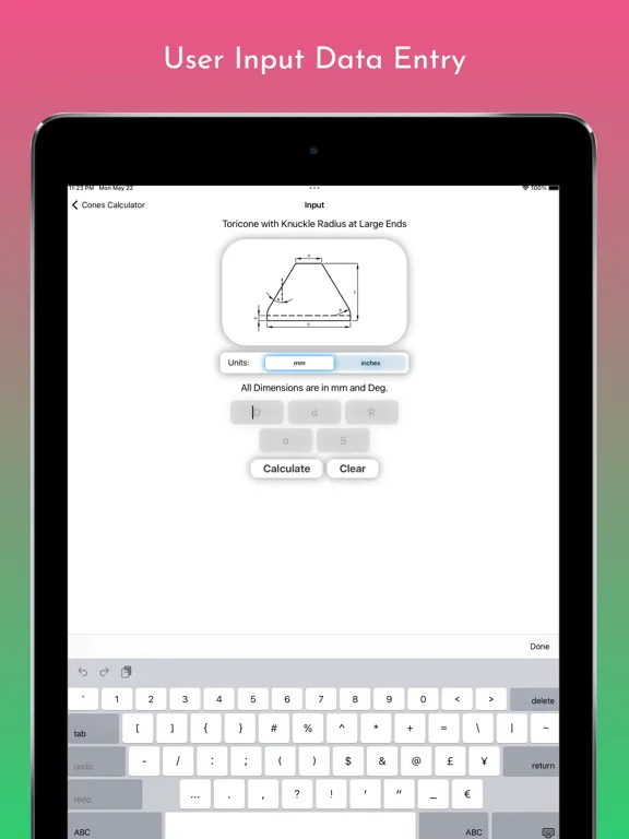 Cones Calculator Pro iPad  스크린샷