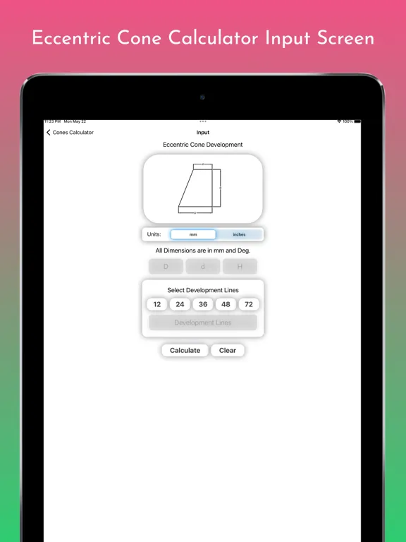 Cones Calculator Pro iPad  스크린샷