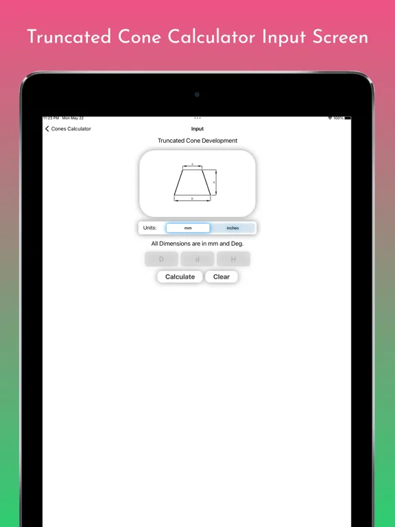 Cones Calculator Pro iPad  스크린샷