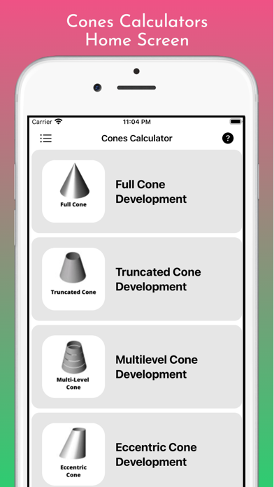 Capturas de pantalla de Cones Calculator Pro