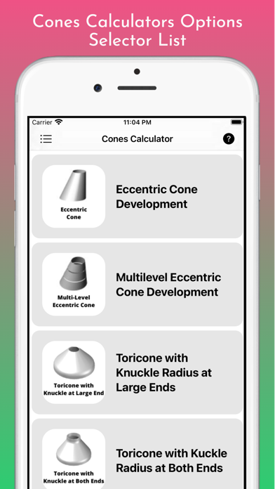 Capturas de pantalla de Cones Calculator Pro
