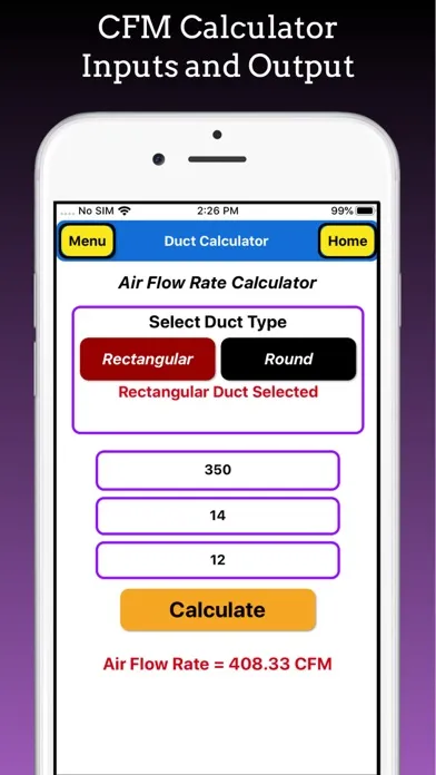 Duct Calculator Pro Screenshots