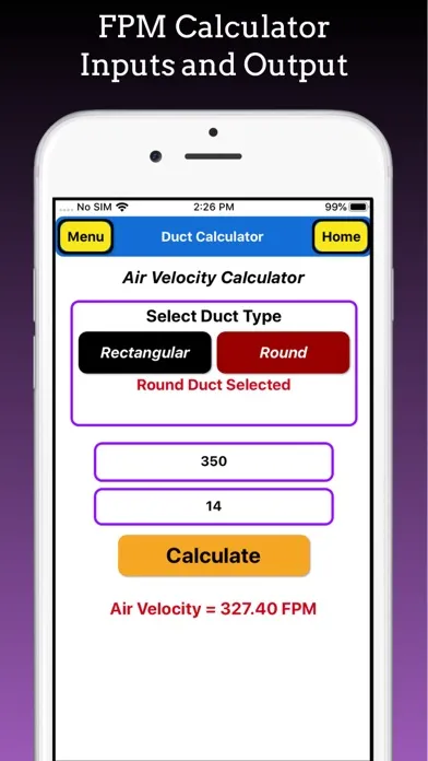 Duct Calculator Pro Screenshots