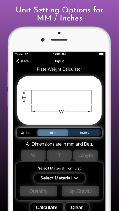 Tangkapan layar Fabrication Weight Calculator