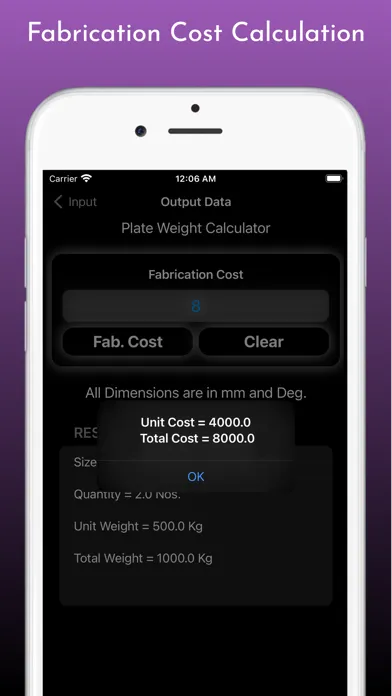 Captures d'écran de Fabrication Weight Calculator
